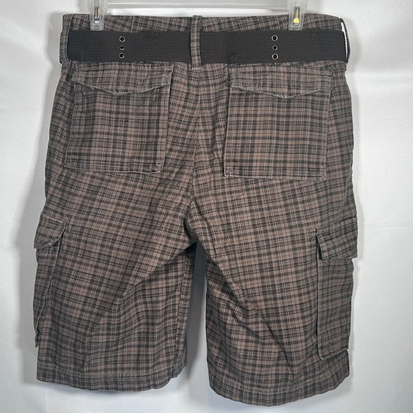 Urban Pipeline Y2K Skater Shorts Cargo Mens 100% Cotton Baggy Plaid Belt Size 34 - Picture 5 of 13